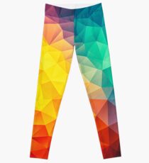 Abstract Multi Color Cubizm Painting Leggings