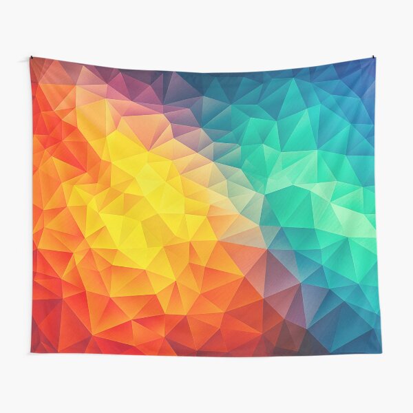 Abstract Multi Color Cubizm Painting Tapestry