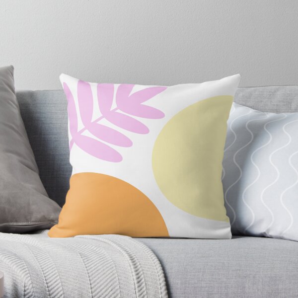 Circles & Leaves Throw Pillow