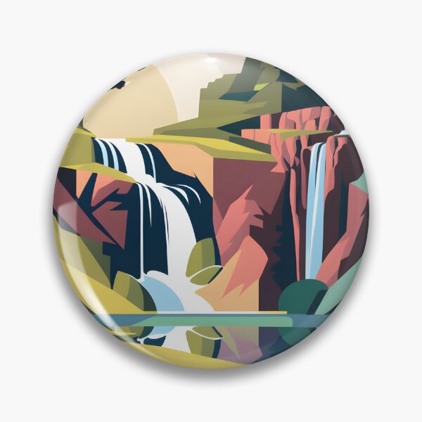 Item preview, Waterfall landscape in bright colors designed and sold by randrdesign.