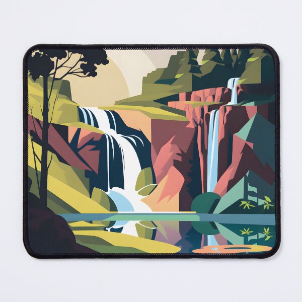 Item preview, Waterfall landscape in bright colors designed and sold by randrdesign.