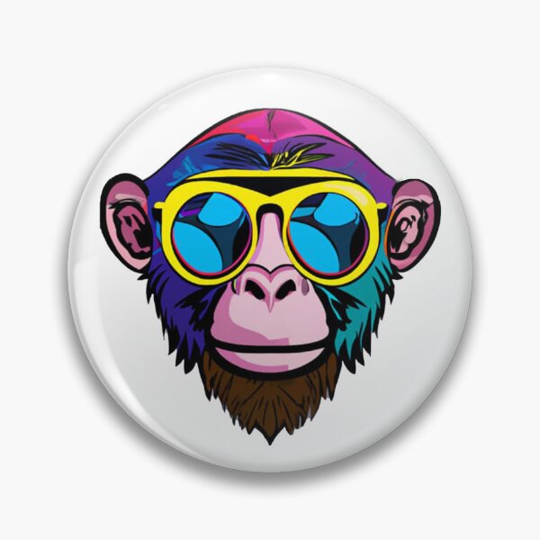 Item preview, Colorful monkey wearing glasses portrait illustration  designed and sold by vishalraifx.