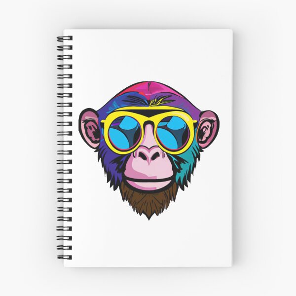 Item preview, Colorful monkey wearing glasses portrait illustration  designed and sold by vishalraifx.