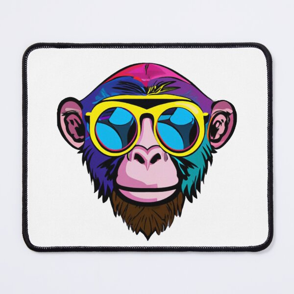 Item preview, Colorful monkey wearing glasses portrait illustration designed and sold by vishalraifx.