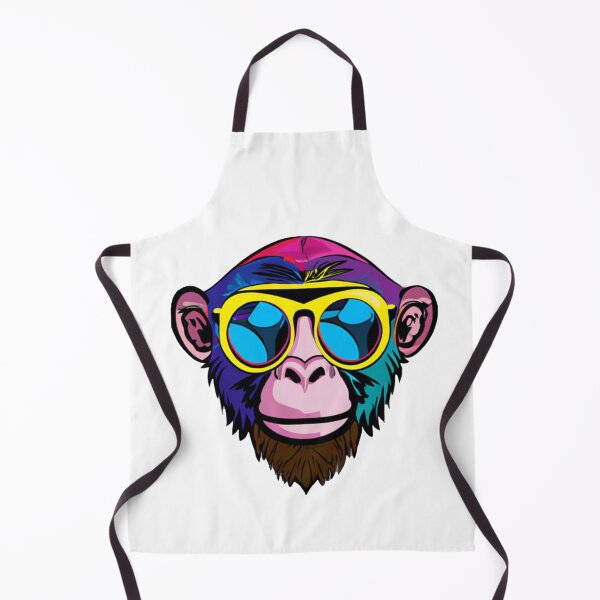 Item preview, Colorful monkey wearing glasses portrait illustration designed and sold by vishalraifx.