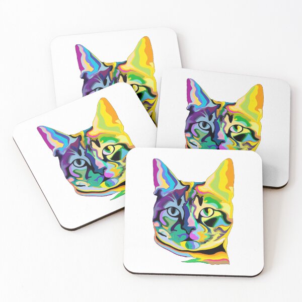 Item preview, Colorful trippy cat portrait illustration  designed and sold by vishalraifx.