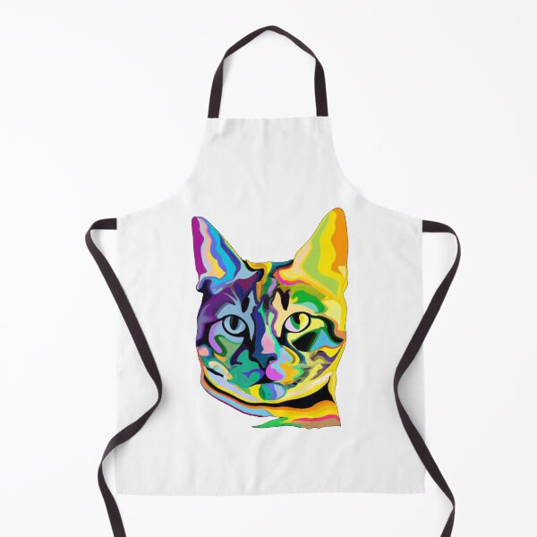 Item preview, Colorful trippy cat portrait illustration designed and sold by vishalraifx.
