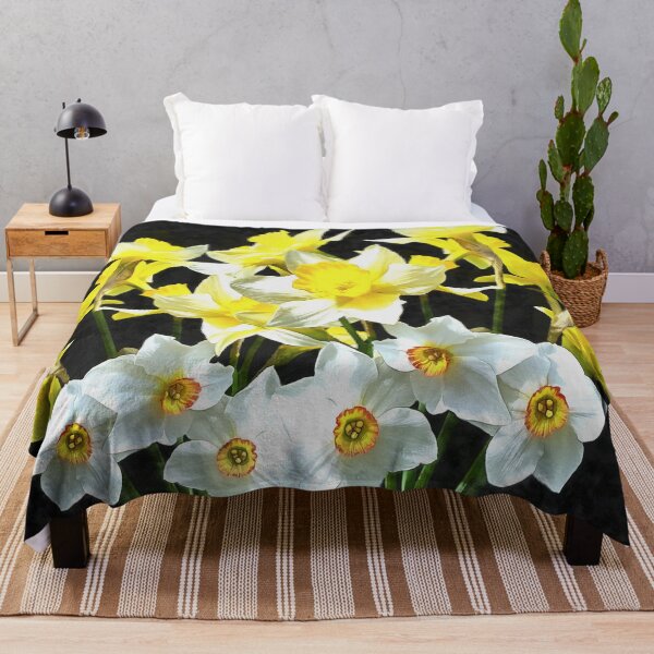 Item preview, Yellow Daffodils And White Narcissi On Grey designed and sold by taiche.
