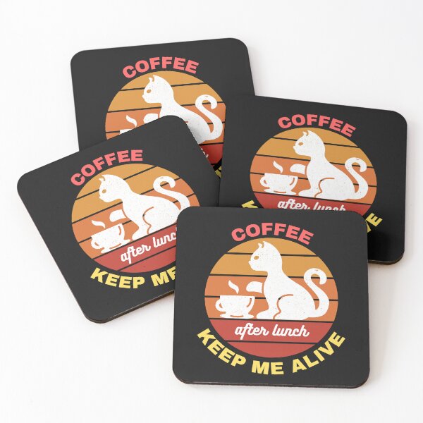 Item preview, Catoffee: Coffee after lunch keep me alive left face, Cat having coffee designed and sold by dsignstore911.