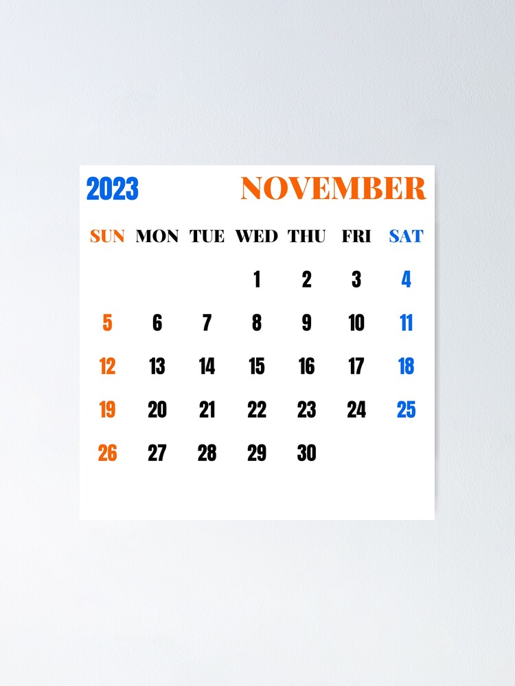 calendrier 2023 novembre