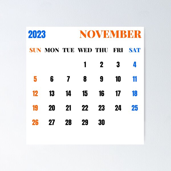 Item preview, November 2023 Calendar designed and sold by Binsagar.