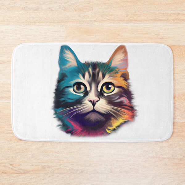 Item preview, Colorful trippy cat portrait illustration with beautiful eyes  designed and sold by vishalraifx.