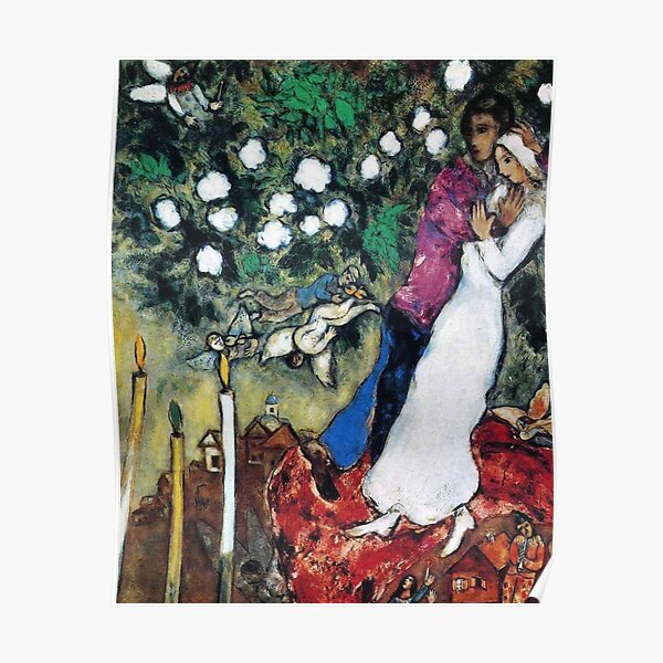 Marc Chagall Exhibition Poster The Three Candles Love Love