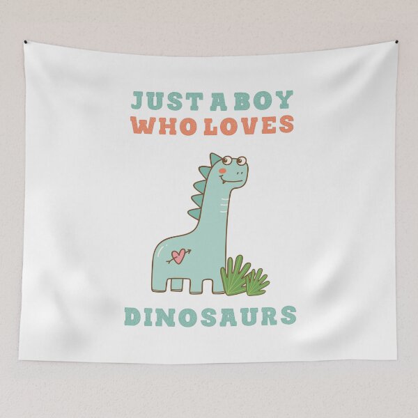 Item preview, Just a boy who loves dinosaurs cute lettering and green dinosaur  designed and sold by vishalraifx.