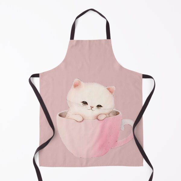 Item preview, Fluffy Cute Kitten in a Coffee Cup, My Cat is my Valentine, My Kitten is my Valentine, White Kitten Valentine designed and sold by Mumzy2many.
