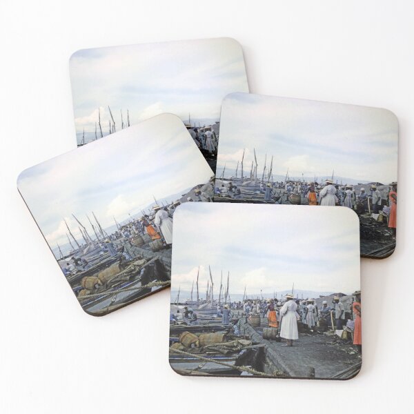 Item preview, 1950s - Dock scene with boats and workers, Port-au-Prince, Haiti designed and sold by thatwaslife.