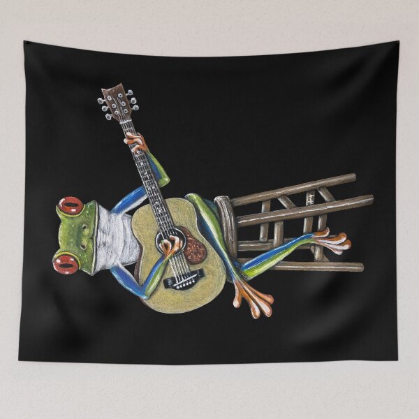 Item preview, AcoustiFrog - Frog Guitarist designed and sold by GardenPartyArt.