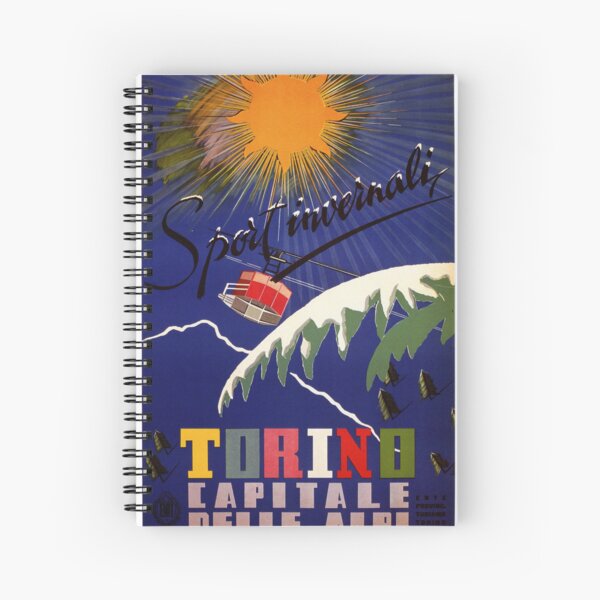 Aperçu de l'œuvre Turin Alpes de Turin annonce de voyage d'hiver italienne vintage créée et vendue par aapshop.