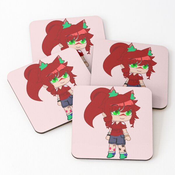 Aperçu de l'œuvre Fille rousse avec une tenue cool Gacha club - Fille heureuse - Chibi gacha girl Cheerful anime - Poupées Gacha Club créée et vendue par gachanime.