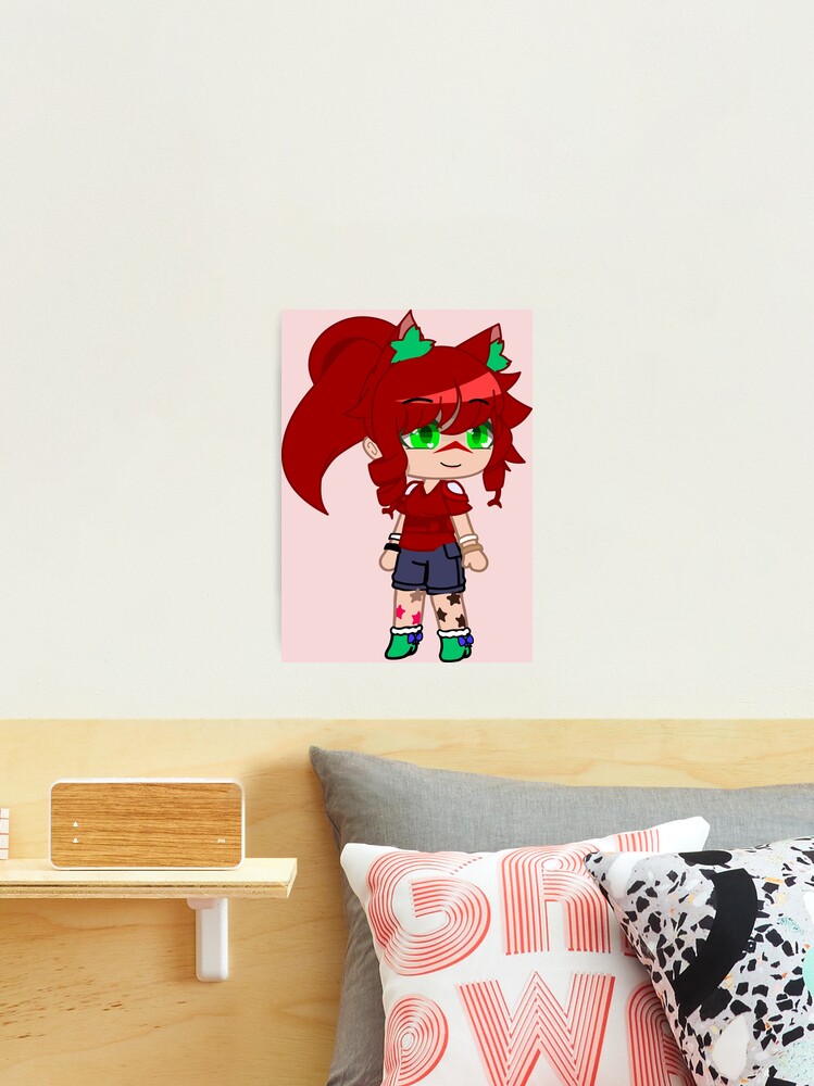 Redhead girl with cool outfit Gacha club - Happy girl - Chibi gacha girl  Cheerful anime - Gacha Club dolls Art Board Print by gachanime