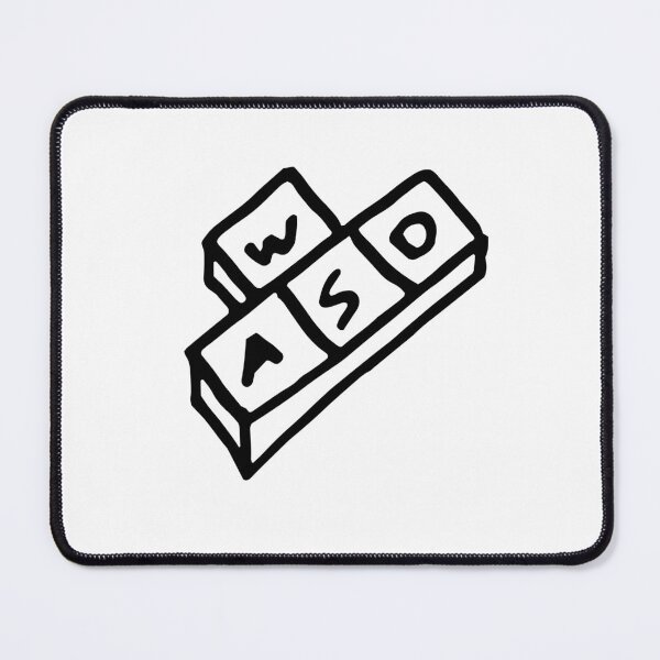 Artikelvorschau, Strichzeichnung der WASD-Tasten entworfen und verkauft von vandervisuals.