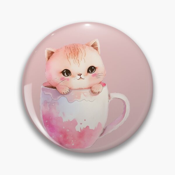 Item preview, Fluffy Cute Orange Tabby Cat Kitten in a Coffee Cup, My Cat is my Valentine,  My Kitten is my Valentine,  White Kitten Valentine designed and sold by Mumzy2many.