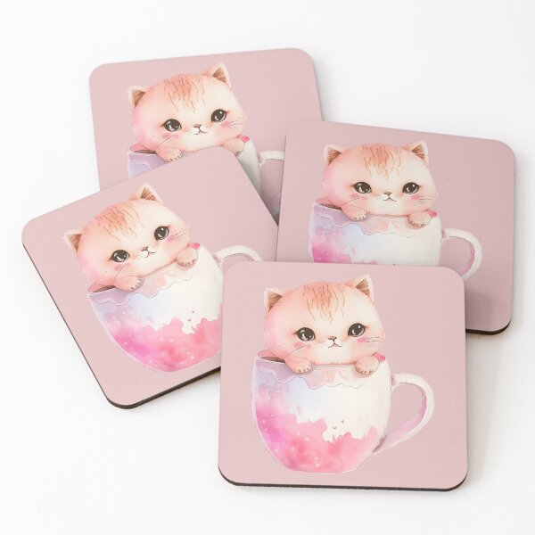 Item preview, Fluffy Cute Orange Tabby Cat Kitten in a Coffee Cup, My Cat is my Valentine,  My Kitten is my Valentine,  White Kitten Valentine designed and sold by Mumzy2many.