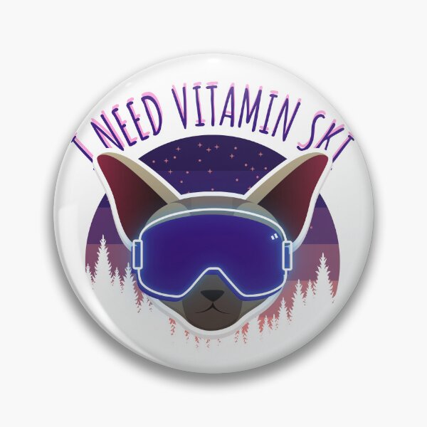 Item preview, Cool Funny Vintage Retro Sunset Cat - I Need Vitamin Ski designed and sold by laiwole.