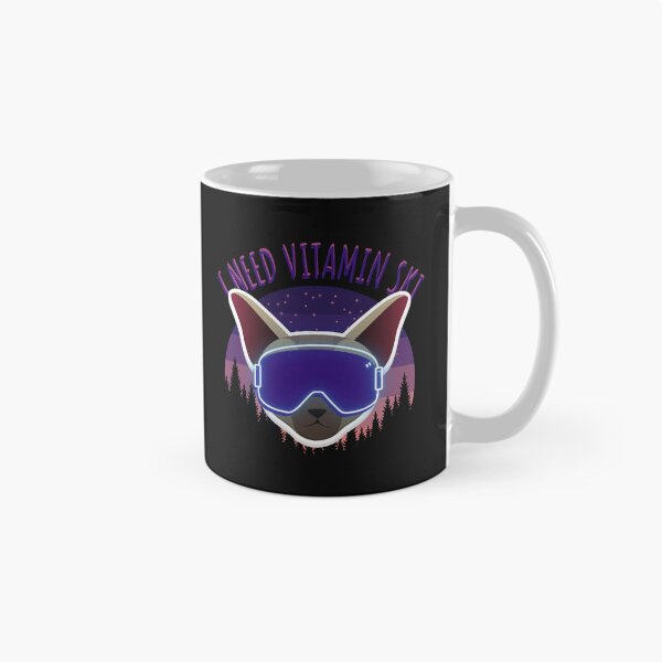 Item preview, Cool Funny Vintage Retro Sunset Cat - I Need Vitamin Ski designed and sold by laiwole.