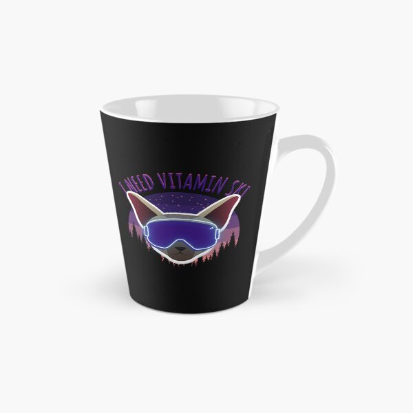 Item preview, Cool Funny Vintage Retro Sunset Cat - I Need Vitamin Ski designed and sold by laiwole.