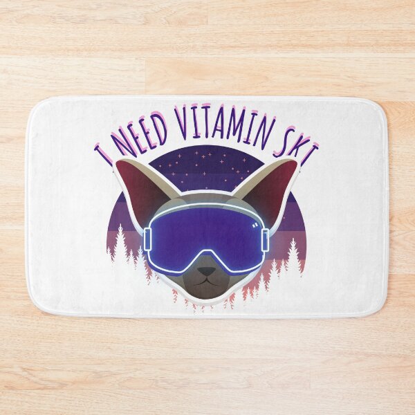 Item preview, Cool Funny Vintage Retro Sunset Cat - I Need Vitamin Ski designed and sold by laiwole.