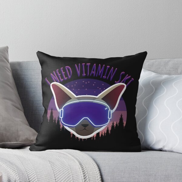 Item preview, Cool Funny Vintage Retro Sunset Cat - I Need Vitamin Ski designed and sold by laiwole.