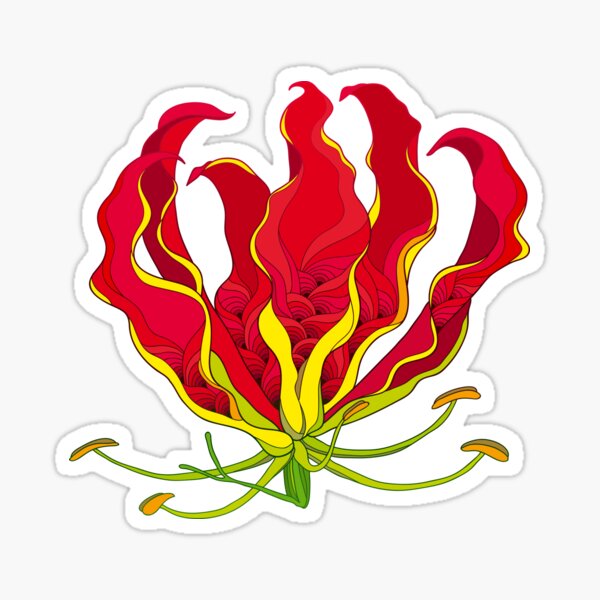 Flame Lily Filled Stitch Design - Petal Magic