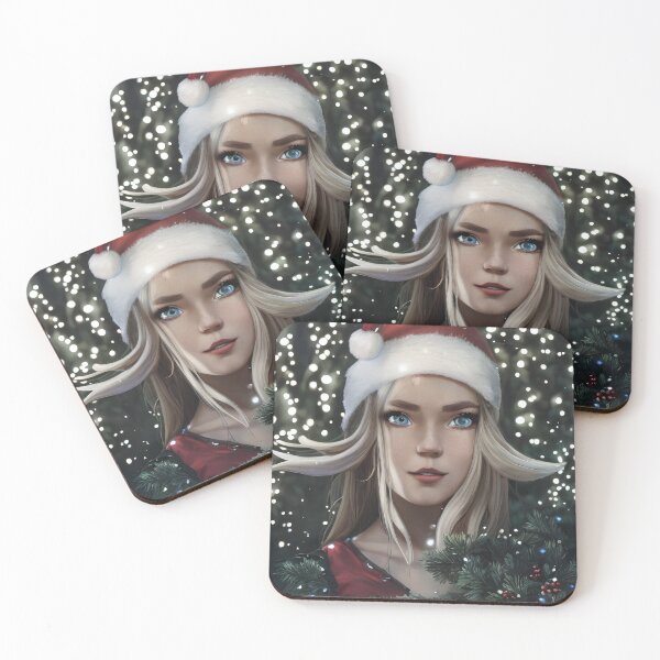 Item preview, Portrait Of Female Anime Santa  designed and sold by AIPerfection.
