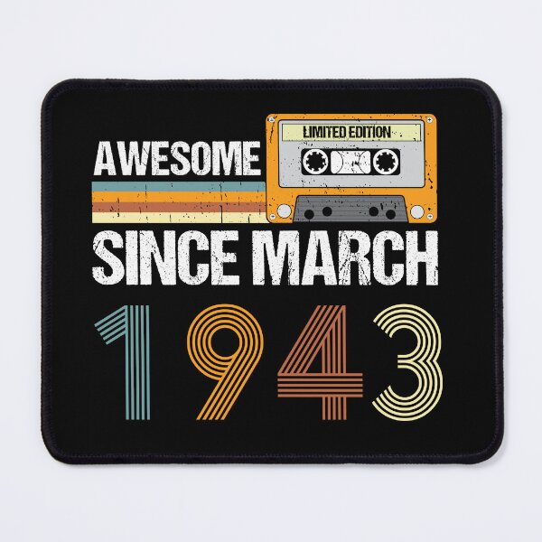 Item preview, Awesome Since March 1943 | 80th Birthday Gifts | 80 Years Old Gifts designed and sold by AMINE  ★★★★★.