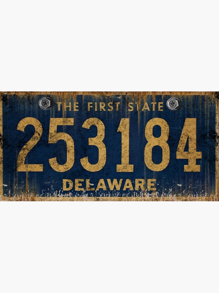 "Vintage Delaware License Plate" Metal Print by timcampbellart Redbubble