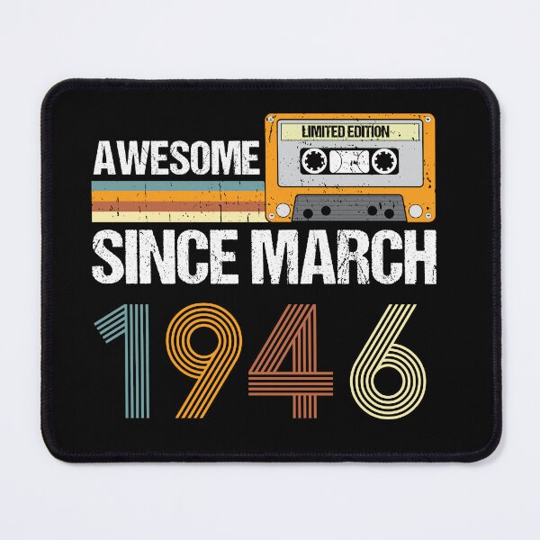 Item preview, Awesome Since March 1946 | 77th Birthday Gifts | 77 Years Old Gifts designed and sold by AMINE  ★★★★★.