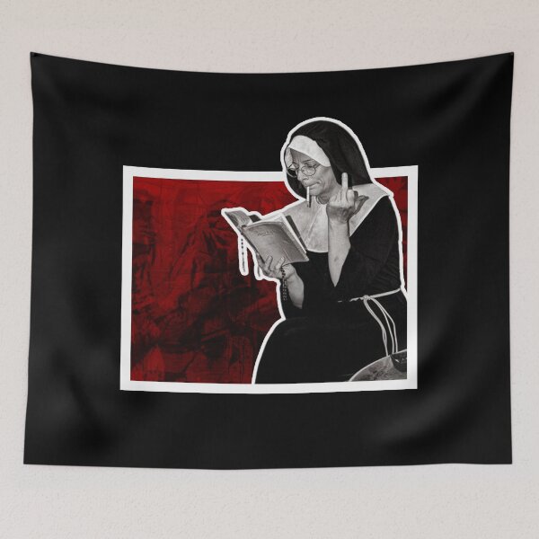 Item preview, Bad Nun Making Rude Gesture Digital Art designed and sold by Gogmagosh.