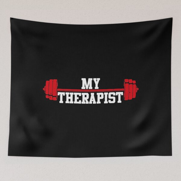 Item preview, My Therapist Funny Barbell Weight Lifting Gym Quote designed and sold by GeorgiHeyward.