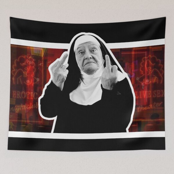 Item preview, Evil Nun Making Rude Gesture Digital Art designed and sold by Gogmagosh.