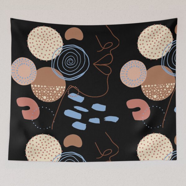 Item preview, crazy faces and circles pattern  designed and sold by aimadbro.