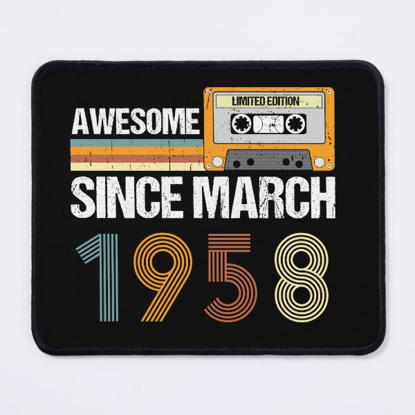 Item preview, Awesome Since March 1958 | 65th Birthday Gifts | 65 Years Old Gifts designed and sold by AMINE  ★★★★★.