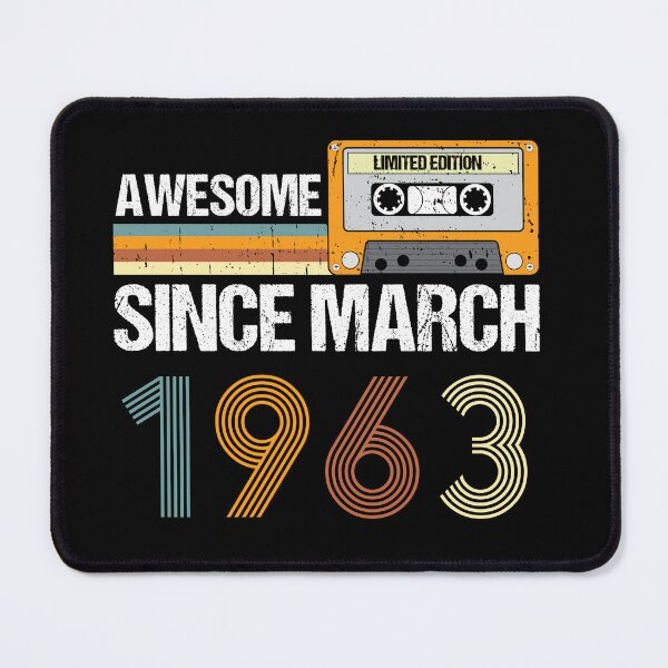 Item preview, Awesome Since March 1963 | 60th Birthday Gifts | 60 Years Old Gifts designed and sold by AMINE ★★★★★.