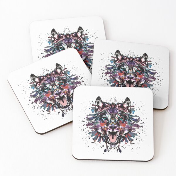 Item preview, Painted growling wolf designed and sold by Zip-Zup.