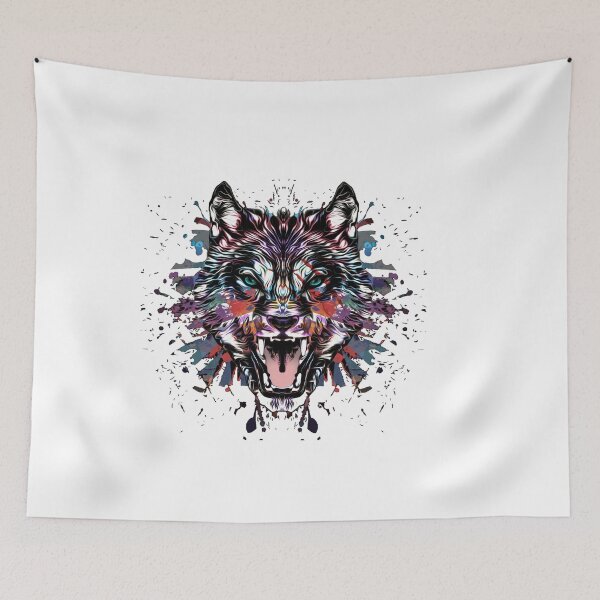 Item preview, Painted growling wolf designed and sold by Zip-Zup.