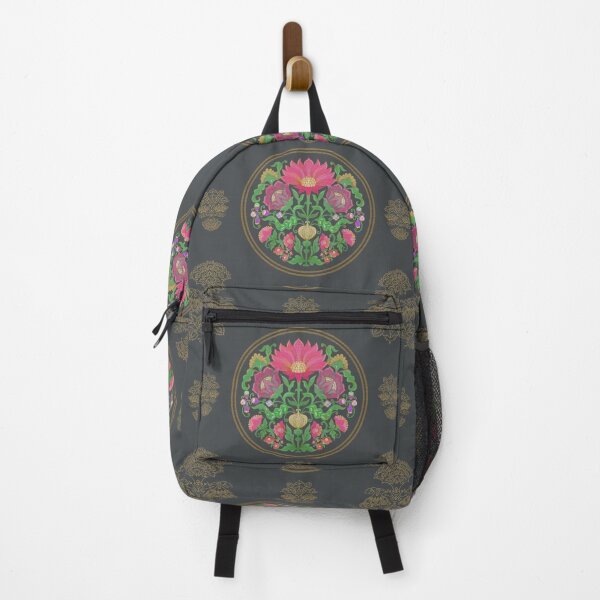 Item preview, Charcoal Lotus Medallion: Elegant Indian Mughal Floral Art designed and sold by Art-PraveenRai.