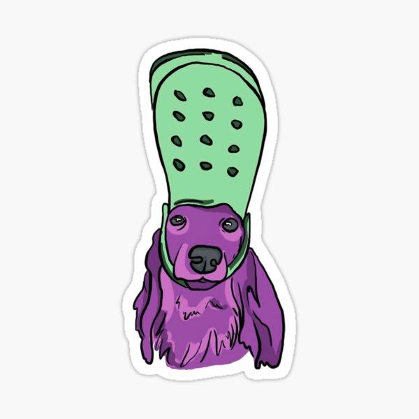 Dog with croc on sales head sticker