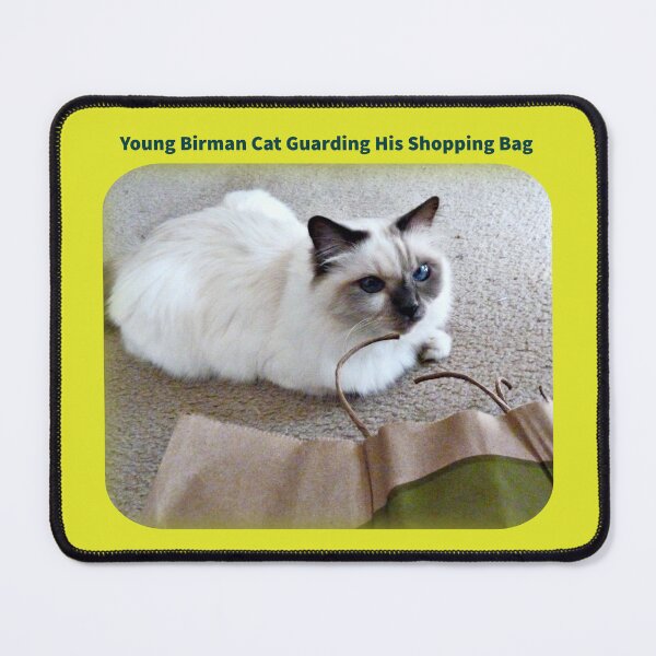 Item preview, Birman Cat Guarding His Ambush Bag designed and sold by TechLaughs.