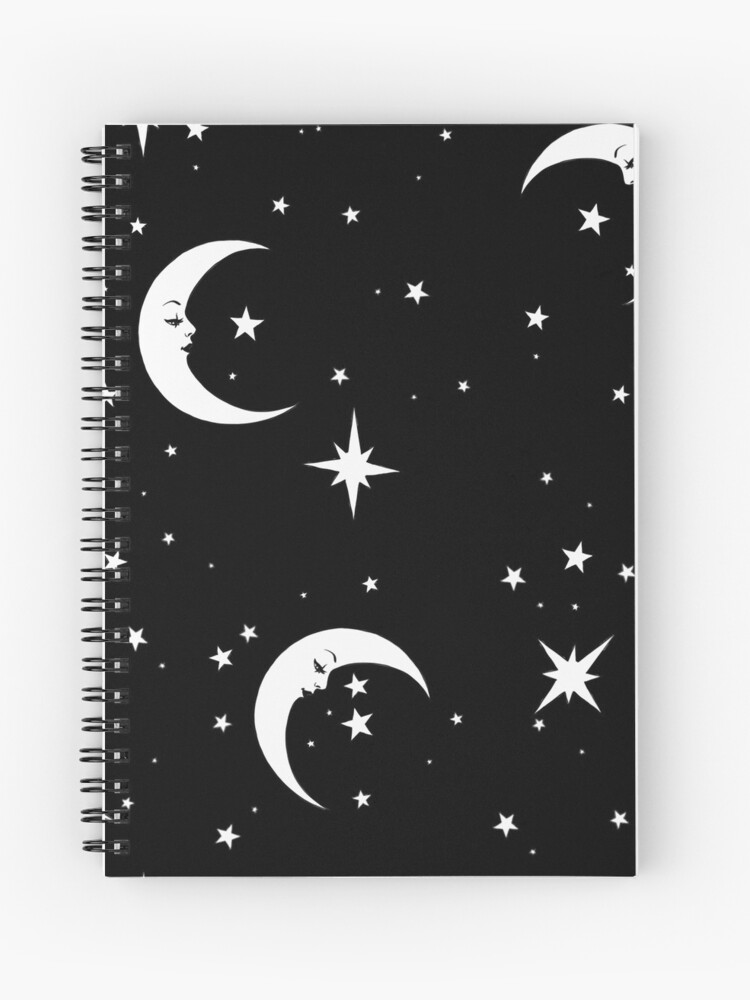 Cuaderno de espiral «Luna y estrellas y luna» de Skadivore | Redbubble