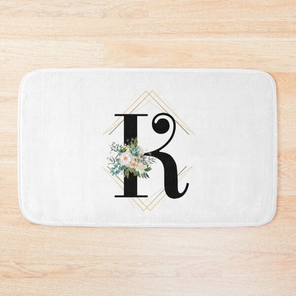 Item preview, Monogram K Botanical Pretty White Rose Flowers Blossoms Floral Peony Initial K designed and sold by HalloweenGift.